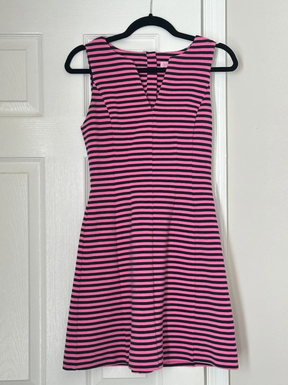 Lilly Pulitzer Brielle Fit & Flare Dress Hotty Pink Ottoman Stripe Extra Small